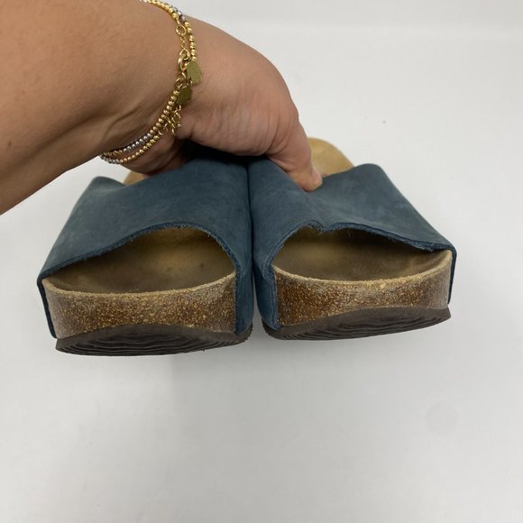 Bio Bio Womens Sandals Leather Wedge Slides Size 8 - Picture 10 of 13